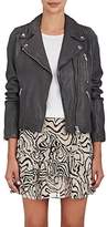 Thumbnail for your product : Barneys New York Women's Leather Moto Jacket - Charcoal