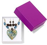 Thumbnail for your product : Glass Heart Asstd Private Brand Speckled Pendant & Bead Drop Earrings Boxed Set