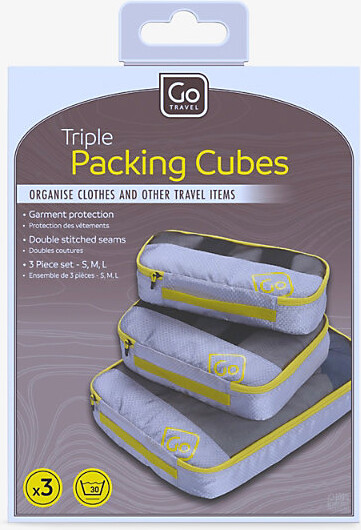 Go Travel Yellow Branded Set Of Three Packing Cubes