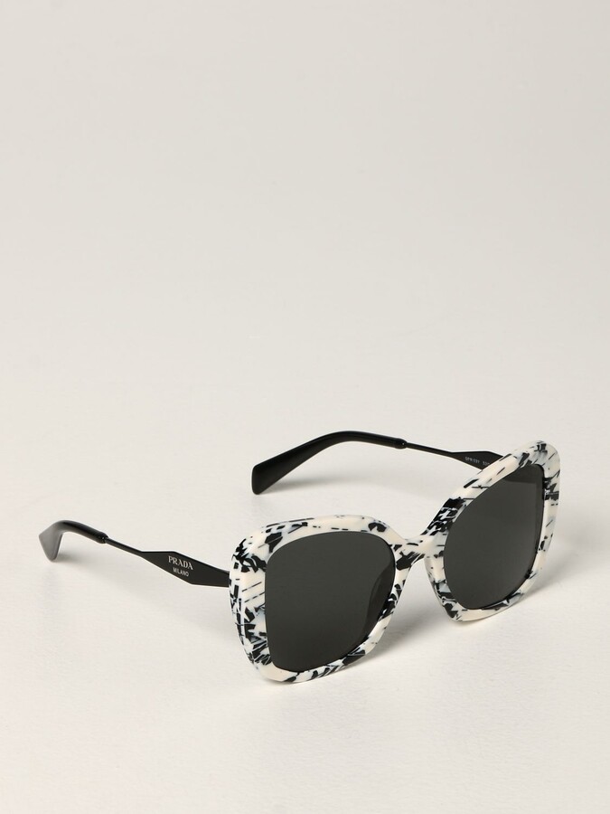 prada glasses white