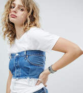 Thumbnail for your product : Milk It Vintage Re-Worked Denim Bustier Over T-Shirt