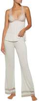 Thumbnail for your product : Eberjey Georgette Lace-Trimmed Jersey Pajama Pants