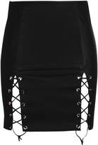 Thumbnail for your product : boohoo Plus Eyelet Lace Up PU Skirt