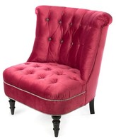 Thumbnail for your product : Mackenzie Childs 34" Wide Tufted Velvet Side Chair Mackenzie-Childs Fabric: Raspberry