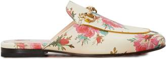 Gucci Princetown rose print leather slippers