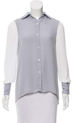 Ramy Brook Contrasted Button-Up Top w/ Tags