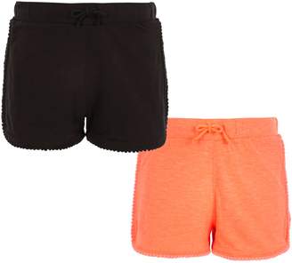 River Island Girls Black and coral jersey shorts multipack