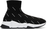 Thumbnail for your product : Balenciaga Black All Over Logo Speed Sneakers