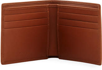 Giorgio Armani Smooth Calfskin Bi-Fold Wallet, Brown