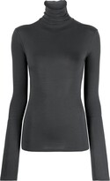 Roll-Neck Stretch-Cotton Top 