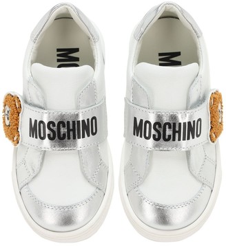 Moschino Teddy Bear Leather Strap Sneakers