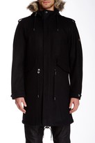 Thumbnail for your product : Ben Sherman Wool Blend Parka with Faux Fur Trim
