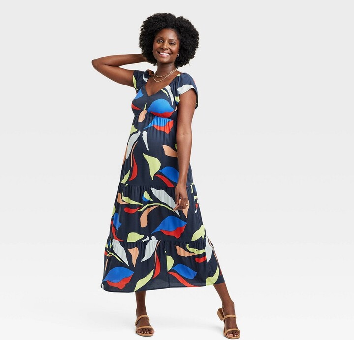 Flutter Short Sleeve Woven Maternity Dress Isabel Maternity by Ingrid