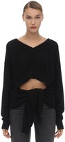 Thumbnail for your product : Alexander Wang Self Tied V Neck Wool Blend Sweater
