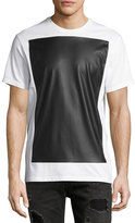 Thumbnail for your product : Neil Barrett Leather-Effect Panel T-Shirt, White/Black