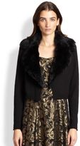 Thumbnail for your product : Nanette Lepore Wool Fur-Collar Cardigan