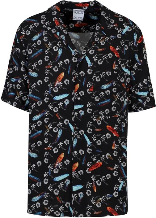 Marcelo Burlon County of Milan Straight-Hem Floral Printed Shirt