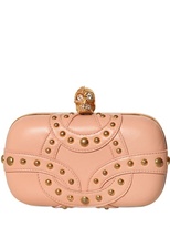 Thumbnail for your product : Alexander McQueen Studded Soft Nappa Skull Box Clutch