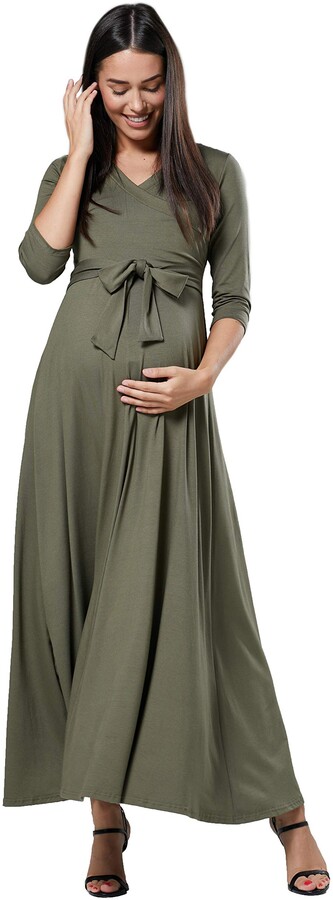 Chelsea Clark Women's Maternity Nursing Maxi Dress Double Layered