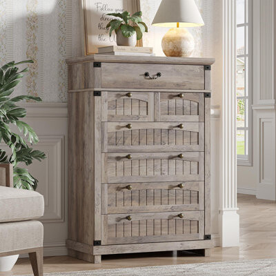 Farmhouse 7 Drawer Dresser For Bedroom