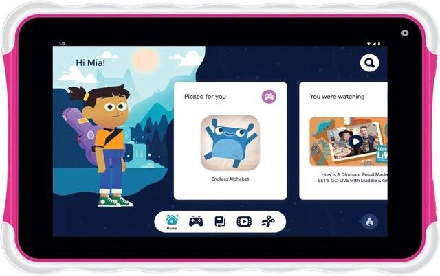 Supersonic 7-inch Tablet with Android 13, Kids Space, Bluetooth Front/Rear Cameras Pink SC-779KT