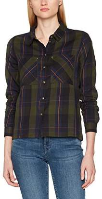 Tom Tailor Women's Cropped Basic Check Shirt Blouse,(Size: Large)