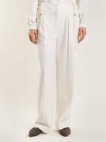 Thumbnail for your product : The Row Piefer Wide Leg Cotton Blend Trousers - Womens - Ivory