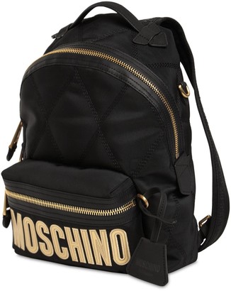 Moschino Logo Quilted Canvas Backpack