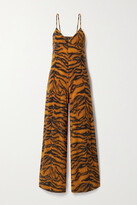 Thumbnail for your product : Norma Kamali Tiger-print Stretch-jersey Jumpsuit - Brown