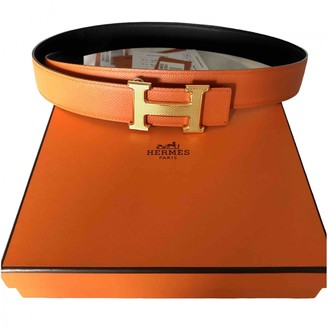 Hermã ̈S HermAs H Orange Leather Belts