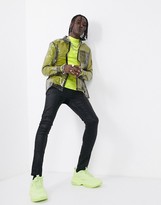 Thumbnail for your product : ASOS DESIGN muscle fit merino wool turtle neck jumper in neon green