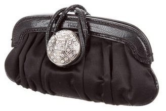 Tod's Lizard-Trimmed Pleated Clutch