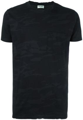 Saint Laurent distressed camouflage print T-shirt