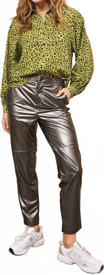 ESQUALO Metallic Trouser In Grey
