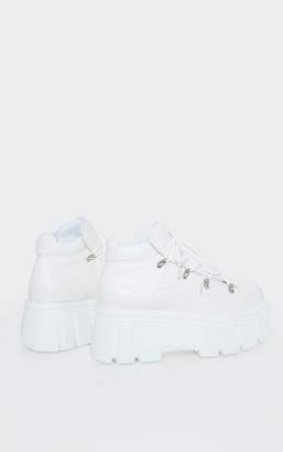 PrettyLittleThing White Extreme Flatform Chunky Sole Ankle Boot