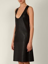 Thumbnail for your product : Bottega Veneta Patch-pocket Leather Midi Dress - Black