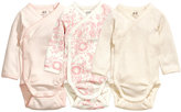 Thumbnail for your product : H&M 3-pack Wrap-front Bodysuits - Light pink - Kids