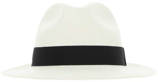 Saint Laurent Logo-patch Woven Fedora - White - ShopStyle Hats