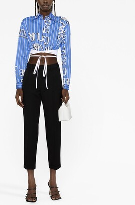 Versace Jeans Couture Logo-Print Cropped Shirt