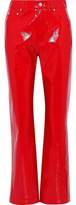 Thumbnail for your product : MSGM Faux Glossed-leather Straight-leg Pants