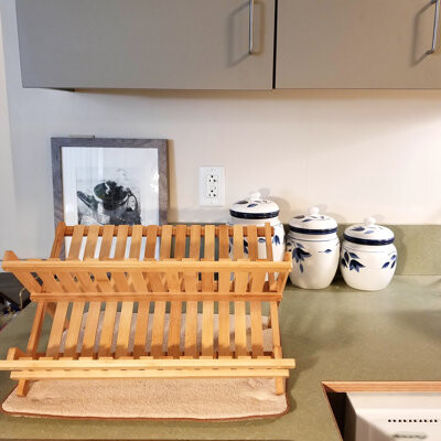 Lipper Bamboo Collapsible 2 Tier Dish Rack