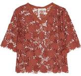 Thumbnail for your product : Sandro Edma Silk-Trimmed Guipure Lace Top