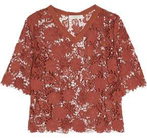 Sandro Edma Silk-Trimmed Guipure Lace Top