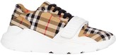 Thumbnail for your product : Burberry white, yellow and black Vintage Check Cotton Sneakers