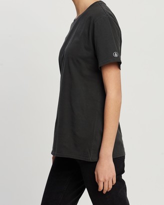 Volcom Women's Black T-Shirts & Singlets - Pigment Wash Tee