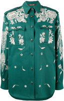 Roberto Cavalli - floral embroidery shirt - women - coton/Spandex/Elasthanne - 42