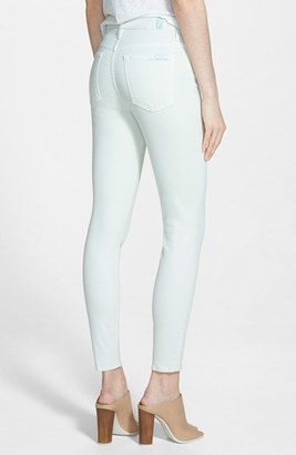 7 For All Mankind High Rise Ankle Skinny Jeans (Light Mint)