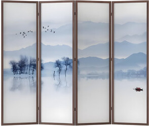 dujinlong home Solid Wood Art Screen