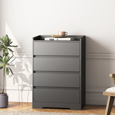 Living Room Sideboard With 4 Drawers - Black Storage, 26.12x16.15x39.15 And Modern Grace , Inches, 66.17lbs, Enhances Books & Multimedia Organization