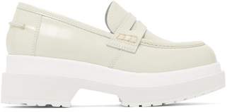 MM6 MAISON MARGIELA Raised-sole Patent-leather Penny Loafers - Womens - Cream